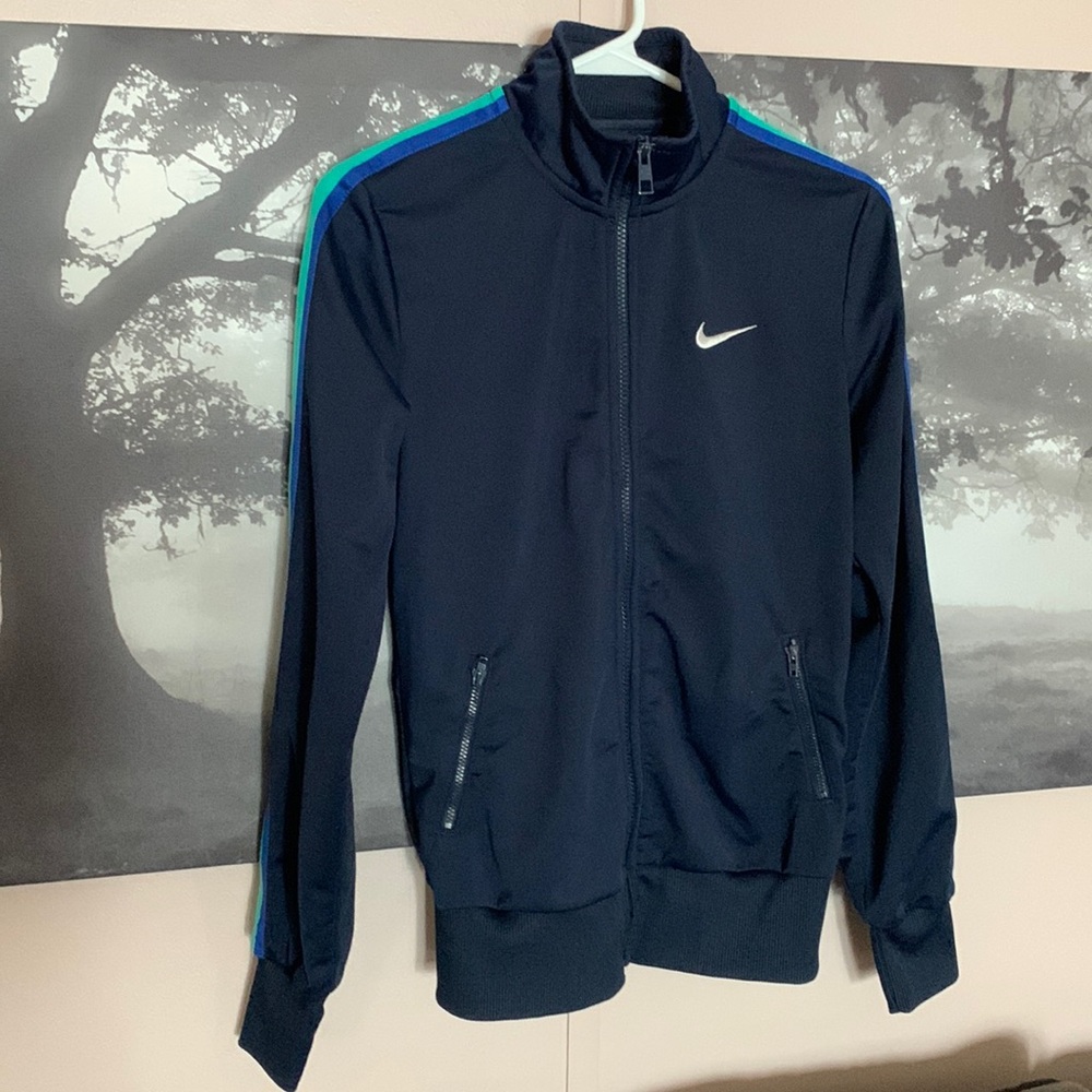 Nike navy blue zip up sweater small